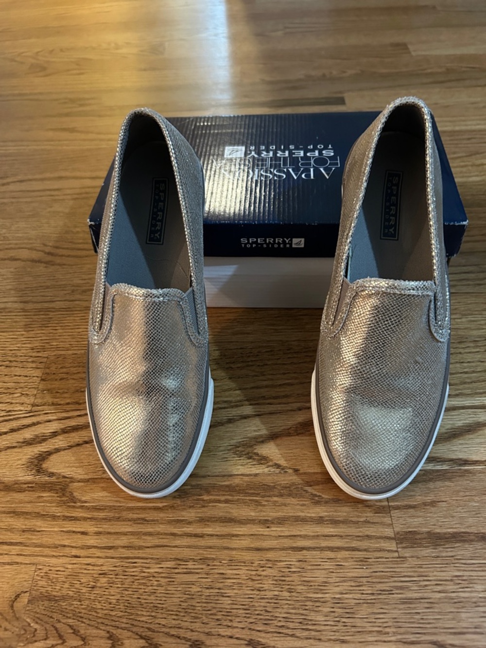 Brand New Sperry Bronze Slip-On Sneakers